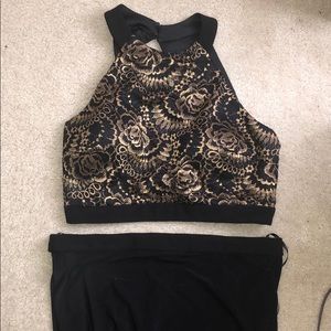 Two piece prom dress